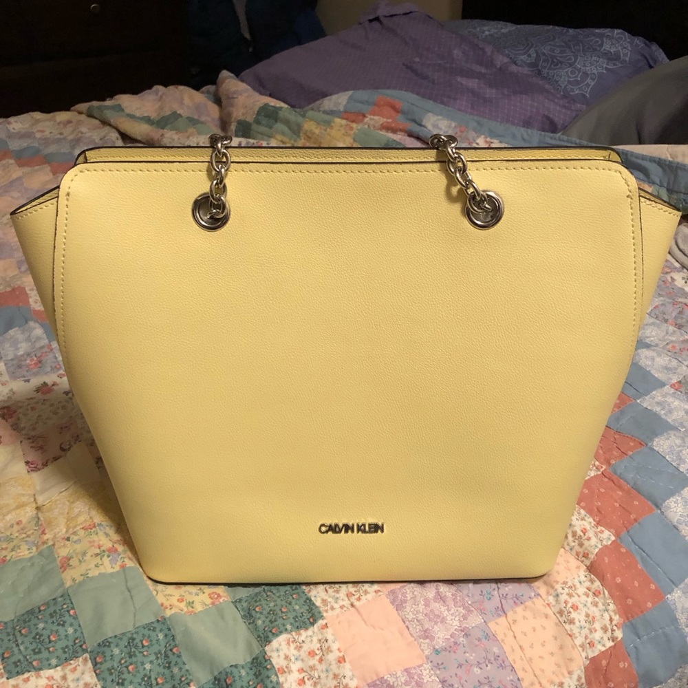 Calvin Klein canary yellow purse